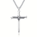 Pendentif croix clou acier inoxydable pour homme