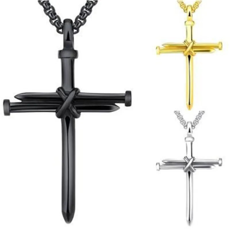 Pendentif croix clou - vue 3