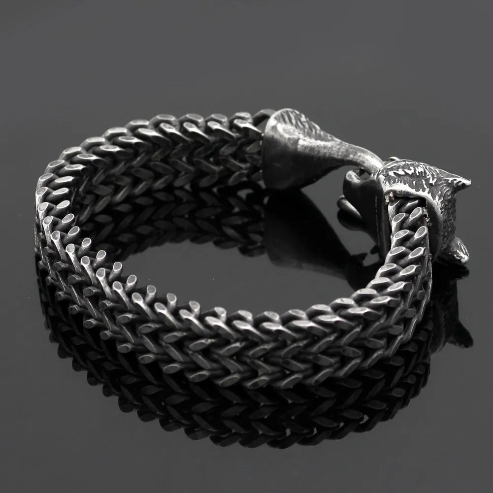 Bracelet Cuban chain tête de loup - vue 3