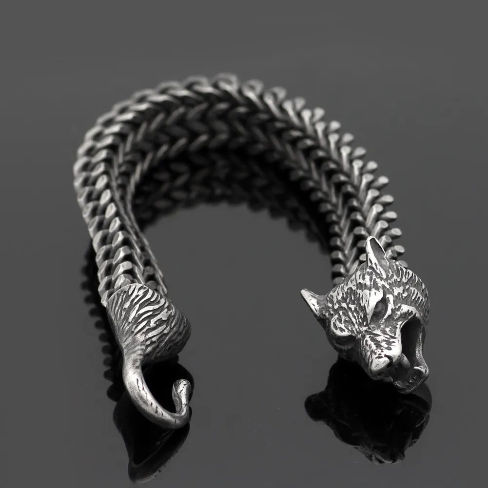 Bracelet Cuban tête de loup - vue 4
