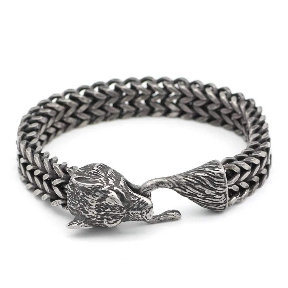 Bracelet Cuban tête de loup - vue 5