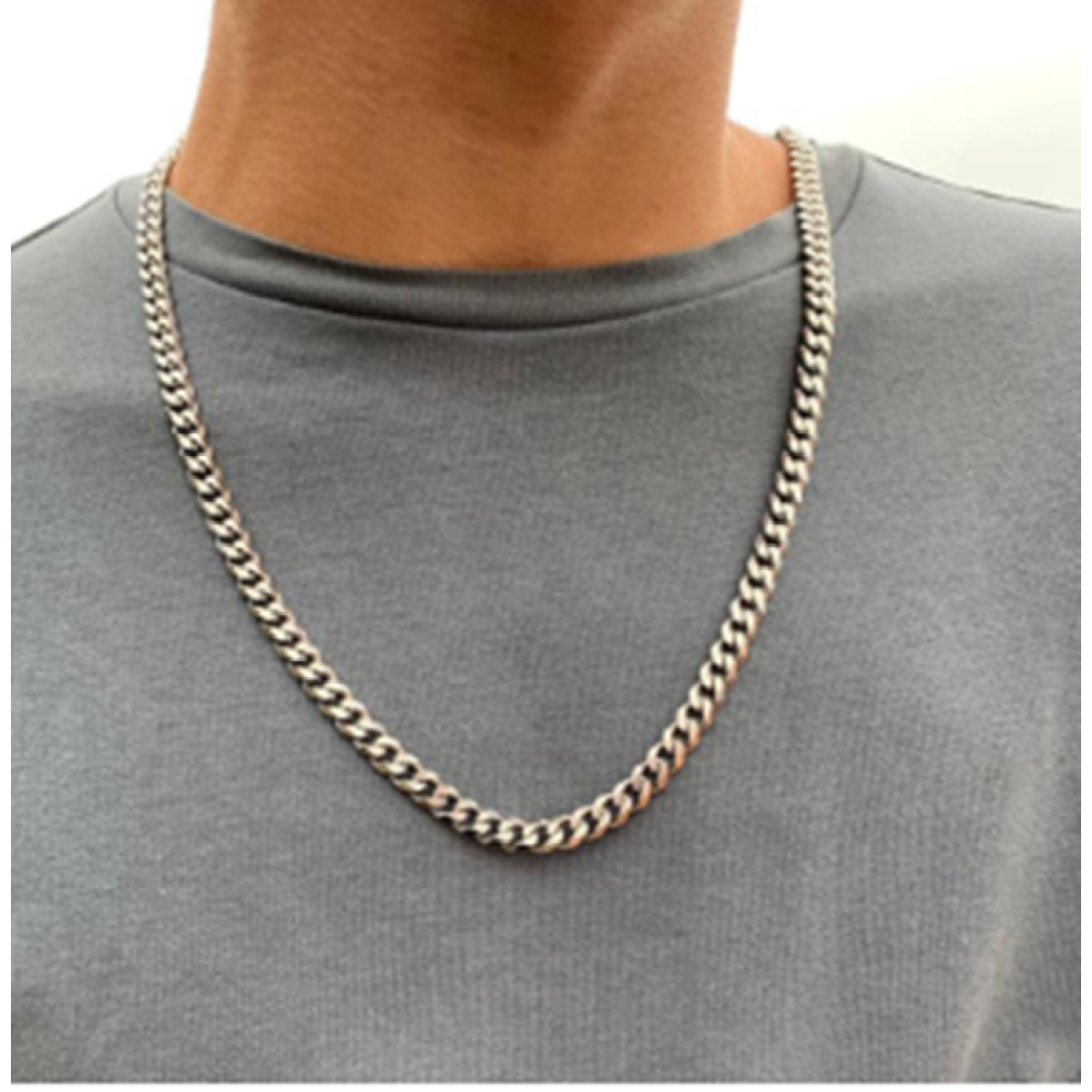 Chaîne Cubaine en acier titane pour homme